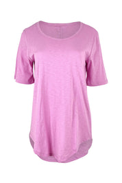 Product shot of the Ariana Cotton Tee in colour Vividberry (Pink), from the front
