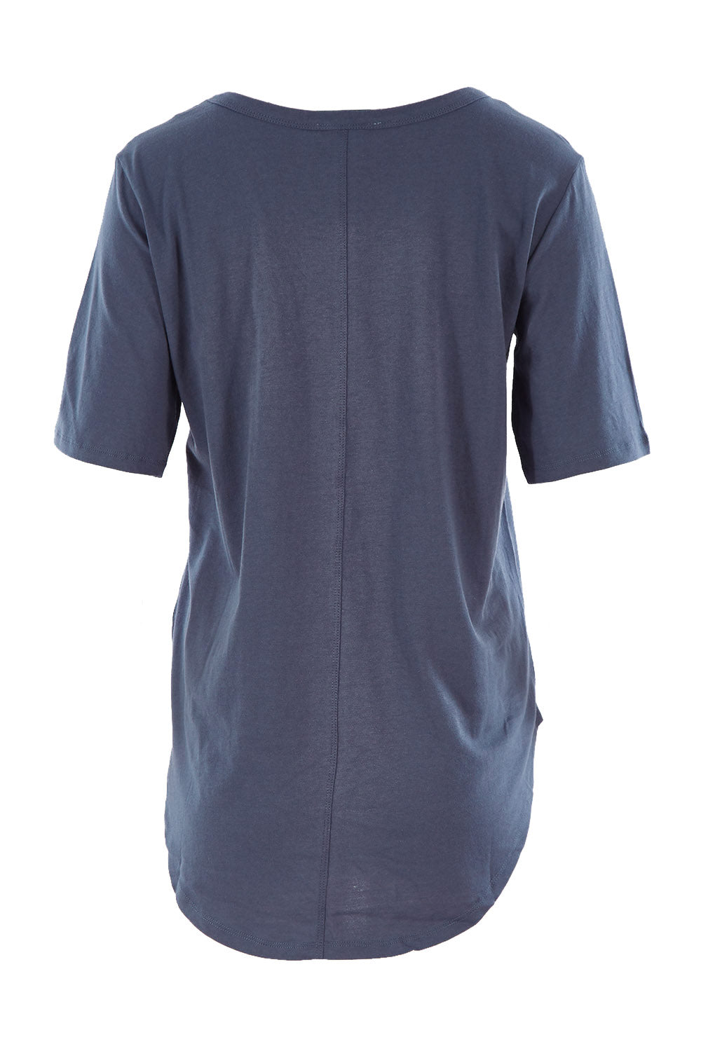 Product shot of the Ariana Tee in colour Indiblue (Blue), from the back