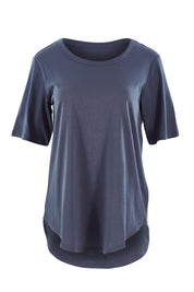 Product shot of the Ariana Tee in colour Indiblue (Blue), from the front