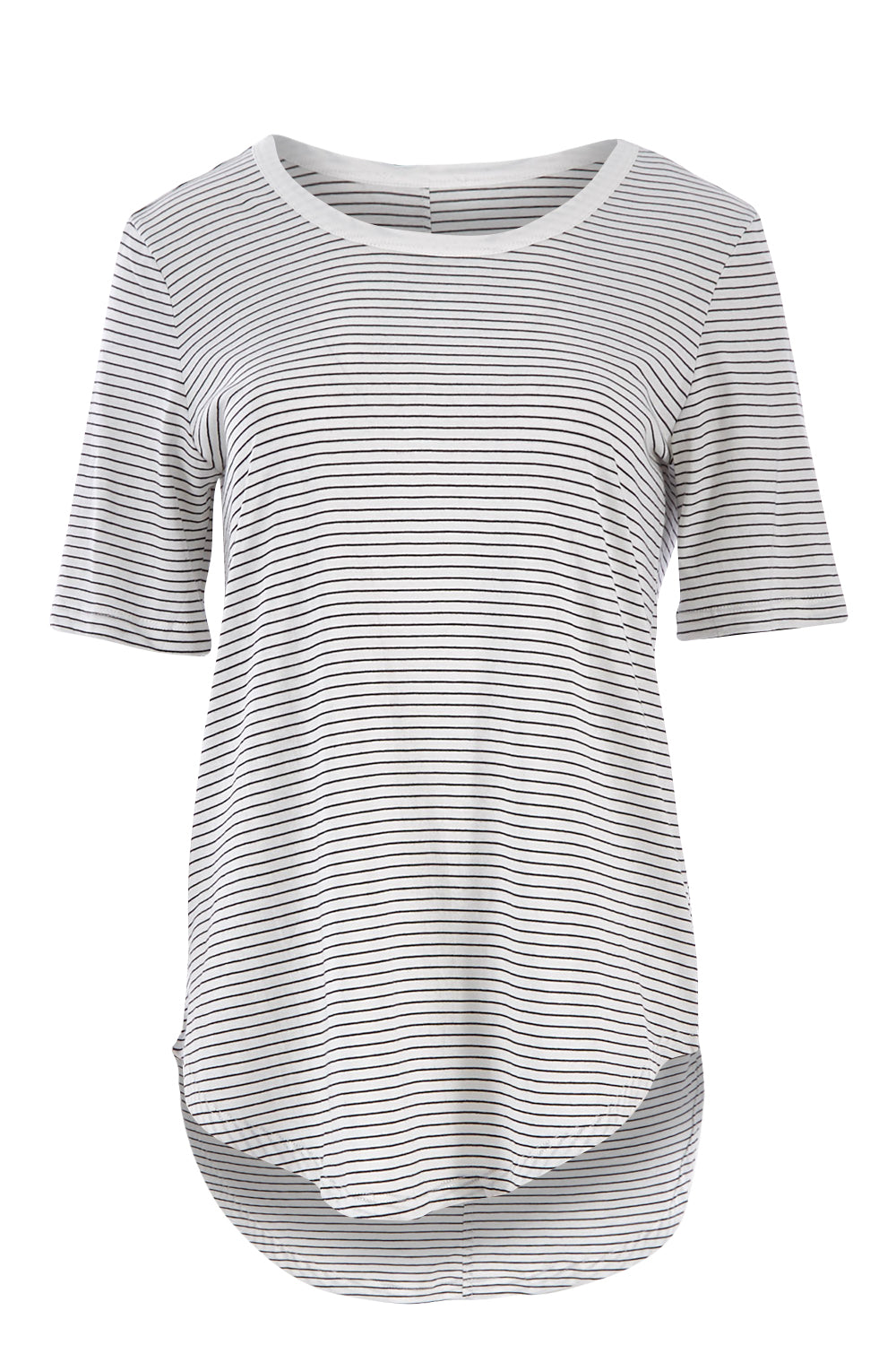 Product shot of the Ariana Tee in colour Whiteblack (White), from the front