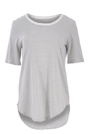 Product shot of the Ariana Tee in colour Whiteblack (White), from the front