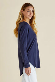 Megan Long Sleeve Top - Newnavy