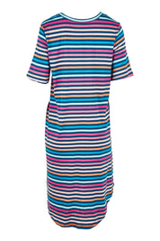 Product shot of the Nyree Cotton Dress in colour Multi, from the back