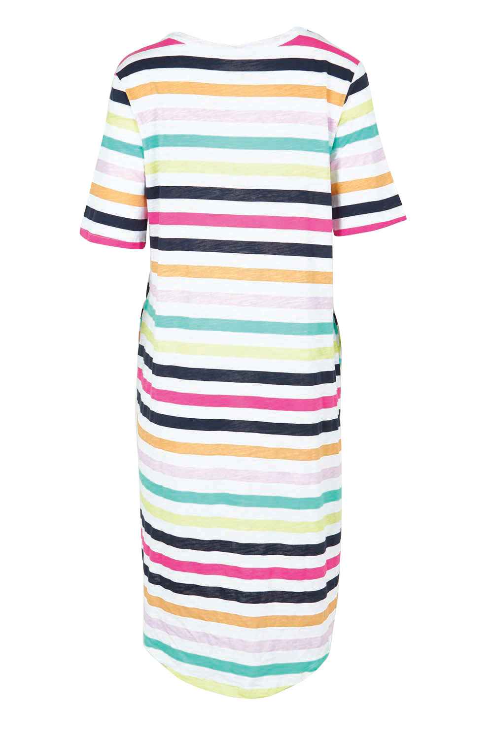 Product shot of the Nyree Cotton Dress in colour Rainbowstr, from the back