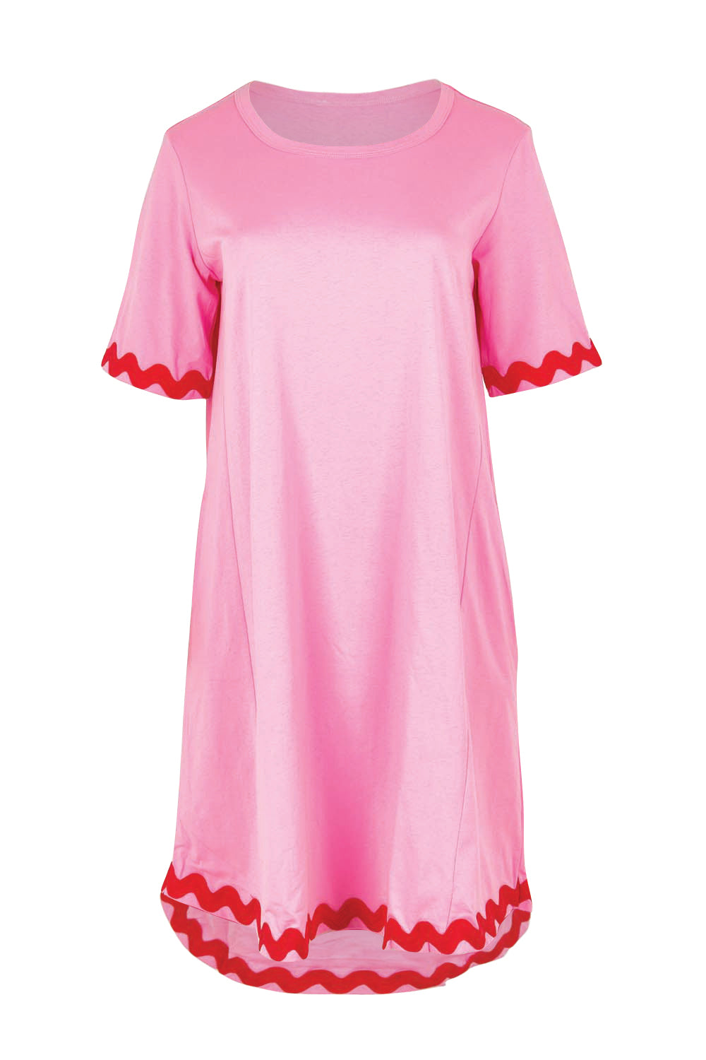 Product shot of the Nyree Cotton Dress in colour Redpinkric (Pink), from the front