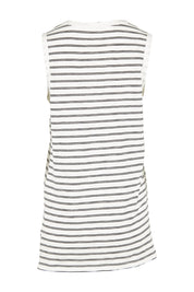 Product shot of the Audrey Tank in colour Whiteblack (White), from the back