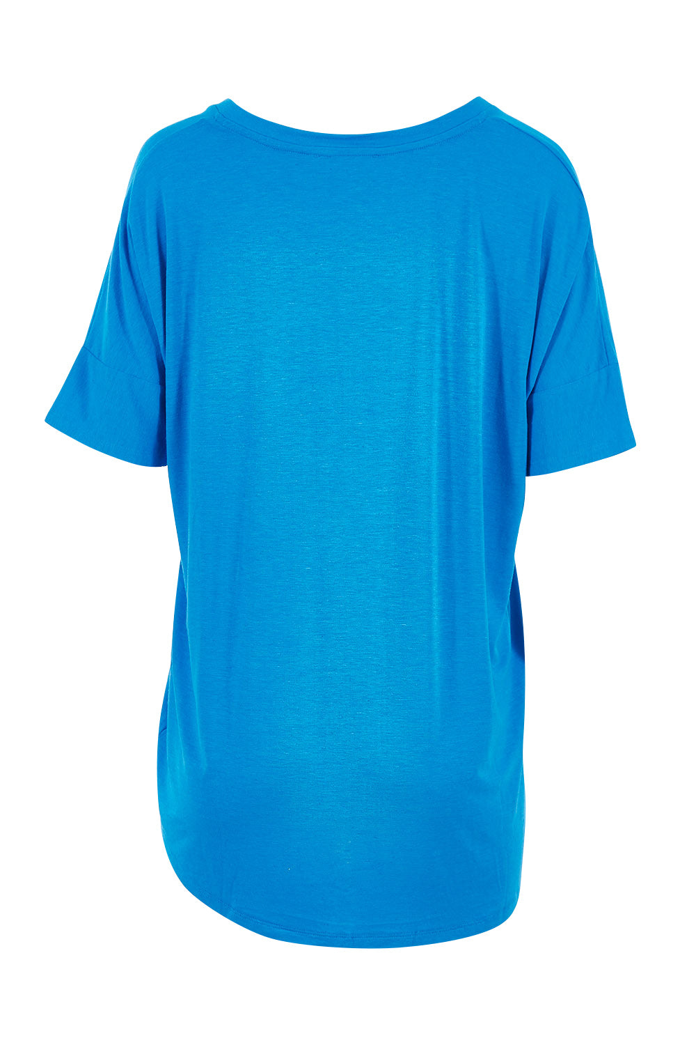 Product shot of the Lisbon Tee in colour Cornflower (Blue), from the back