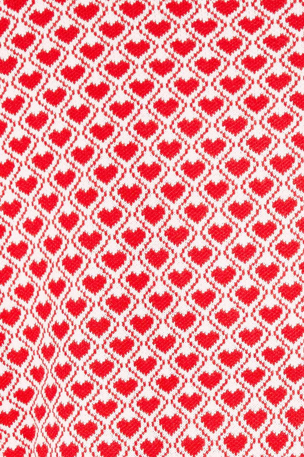 Product shot of the Gianna Sweater in colour Heart (Red), detail