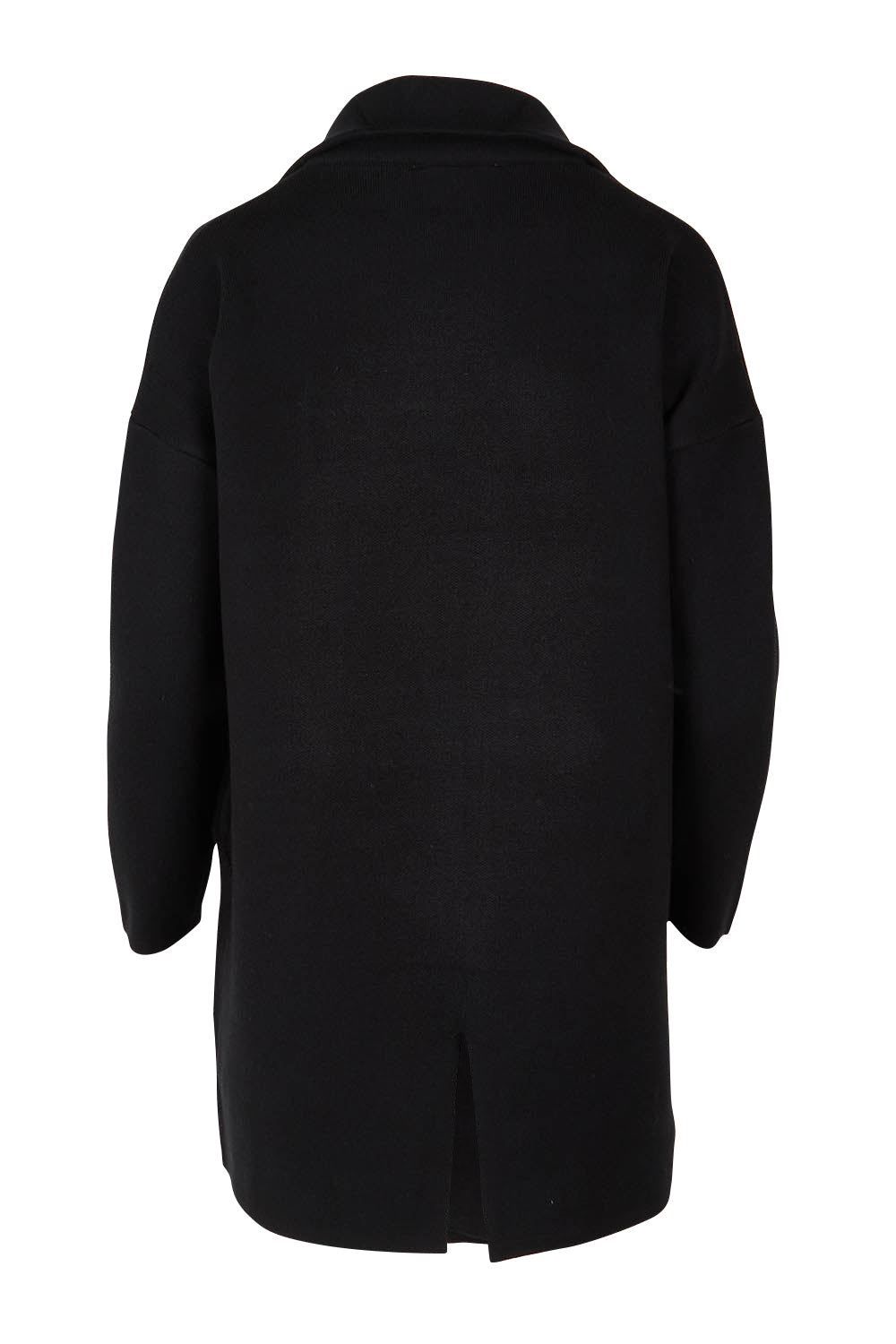 Product shot of the Bristol Coatigan in colour Black (Black), from the back