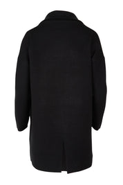Product shot of the Bristol Coatigan in colour Black (Black), from the back