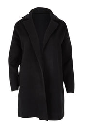 Product shot of the Bristol Coatigan in colour Black (Black), from the front