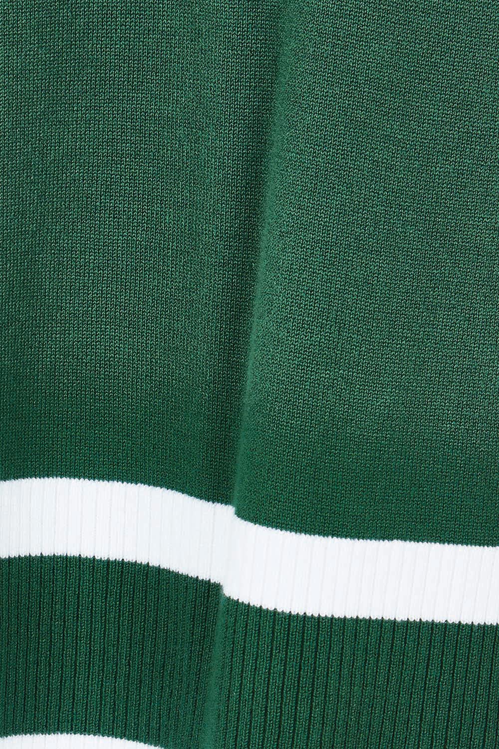 Product shot of the Eleanor Knit Jumper in colour Basil (Green), detail