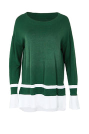 Product shot of the Eleanor Knit Jumper in colour Basil (Green), from the front