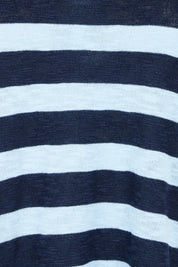 Product shot of the Natasha Cotton Blend Knit Top in colour Bluestripe (Blue), detail