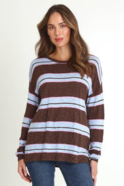 Natasha Cotton Blend Knit Top – Chocolate