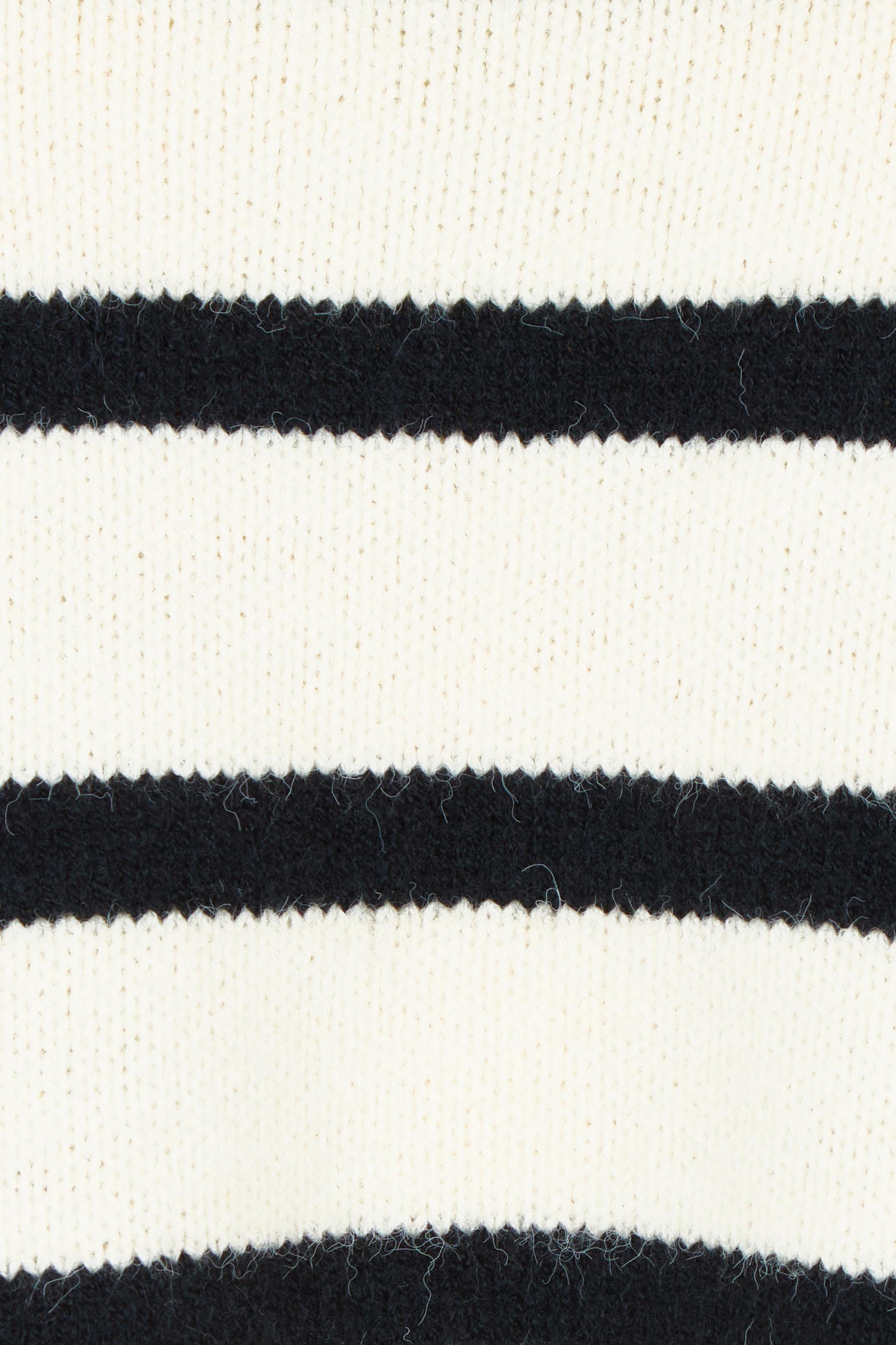 Product shot of the Edith Knit Jumper in colour Blkstripe (White), detail