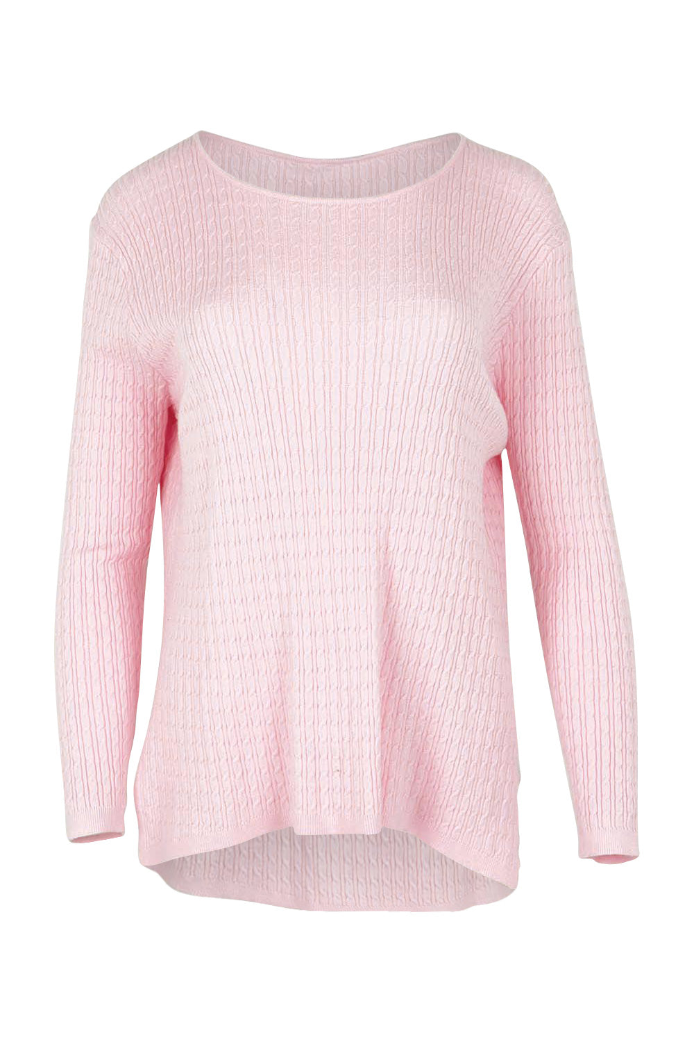 Product shot of the Cable Mini Jumper in colour Babypink (Pink), from the front