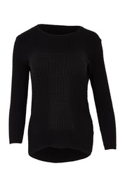 Product shot of the Cable Mini Jumper in colour Black (Black), from the front