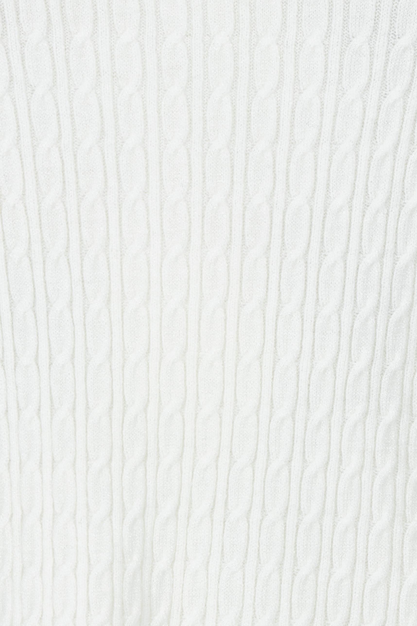 Product shot of the Cable Mini Jumper in colour Oat, detail