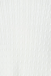 Product shot of the Cable Mini Jumper in colour Oat, detail