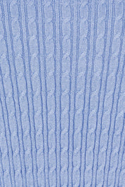 Product shot of the Cable Mini Jumper in colour Powderblue (Blue), detail