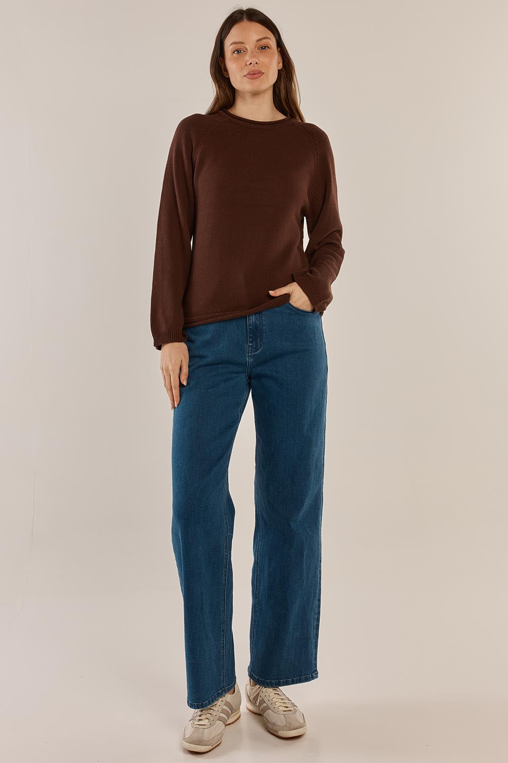 Carrie Cotton Knit Jumper – Espresso
