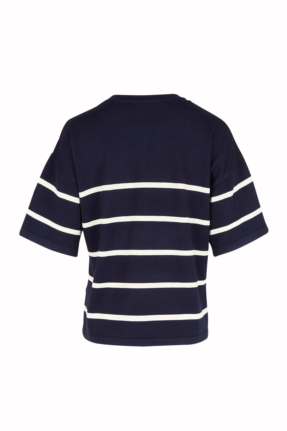 Product shot of the Bailey Boxy Sweater in colour Navy (Blue), from the back