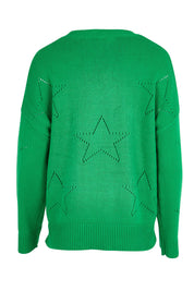 Selene Star Cotton Sweater – Green