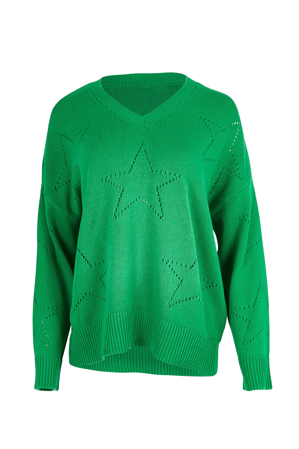 Selene Star Cotton Sweater – Green