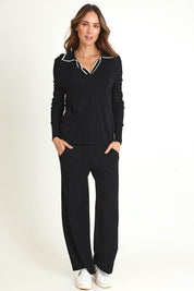 Polo Sweater – Black