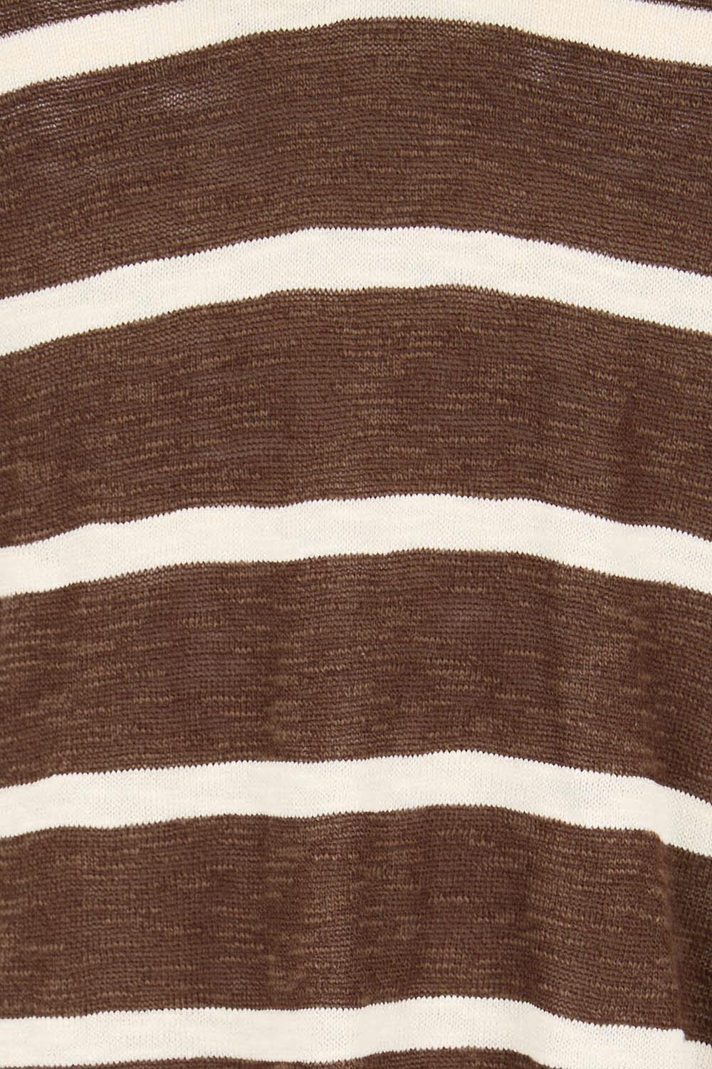 Product shot of the Aries V-Neck Sweater Tee – Chocolate in colour Chocolate, showing detail