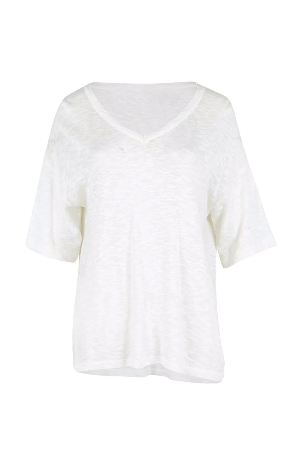 Product shot of the Aries V-Neck Sweater – White in colour White, from the front