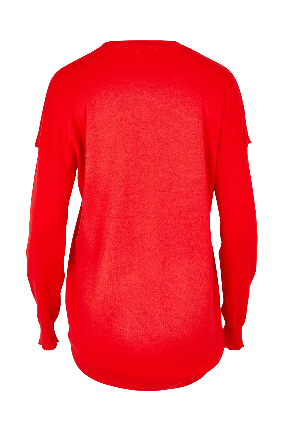 Product shot of the Sophie Knit Jumper in colour Red (Red), from the back