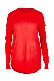 Product shot of the Sophie Knit Jumper in colour Red (Red), from the front