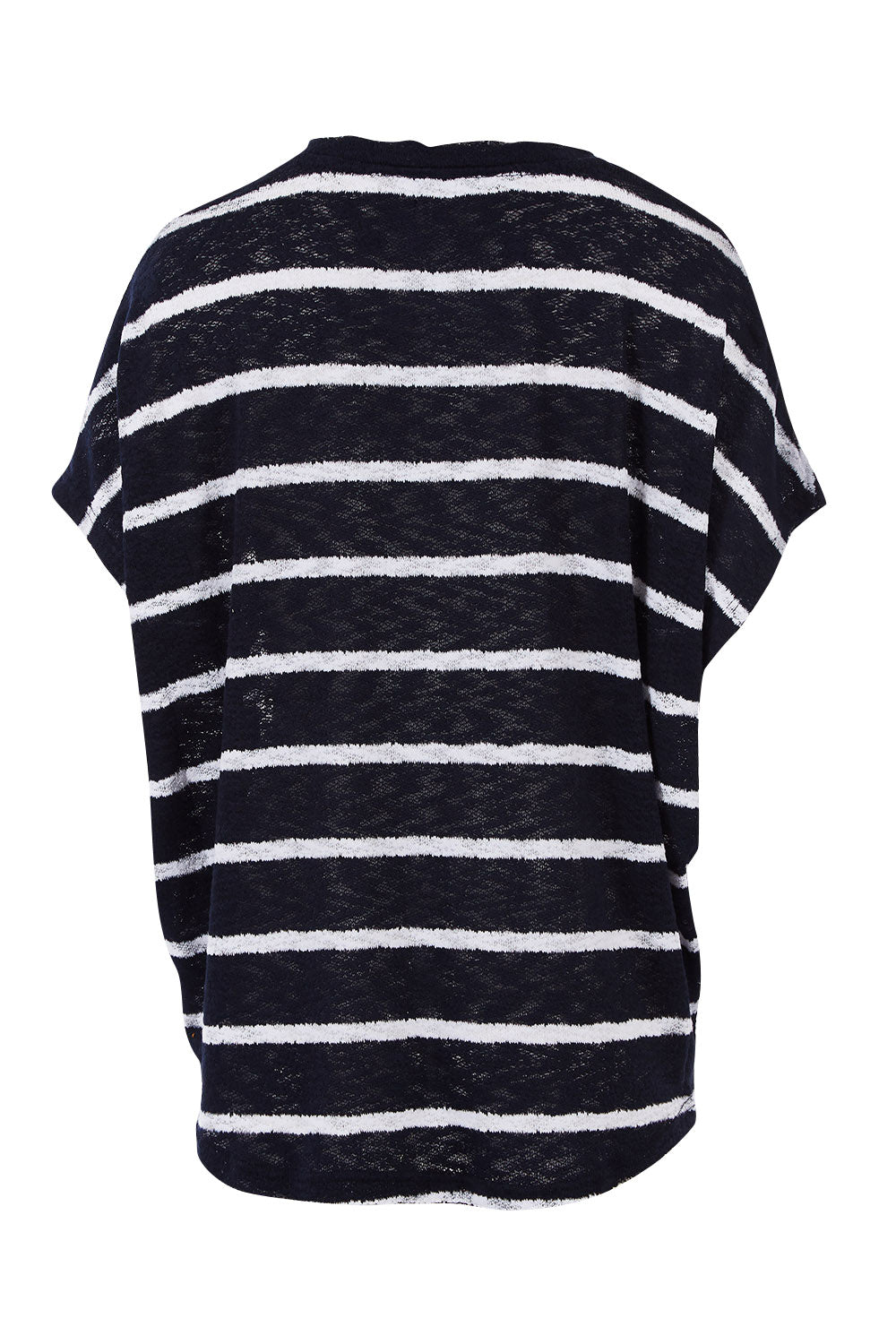 Product shot of the Grace Oversized Knit in colour InkWhite (Blue), from the back