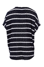 Product shot of the Grace Oversized Knit in colour InkWhite (Blue), from the back
