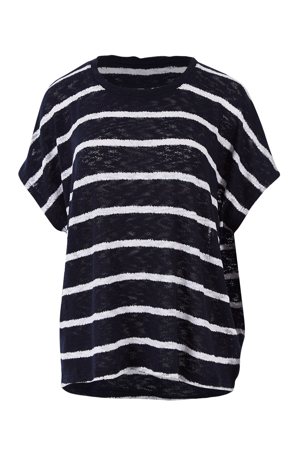 Product shot of the Grace Oversized Knit in colour InkWhite (Blue), from the front