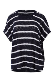 Product shot of the Grace Oversized Knit in colour InkWhite (Blue), from the front