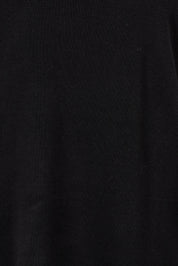 Product shot of the Fleur Roll Neck Jumper in colour Black (Black), detail