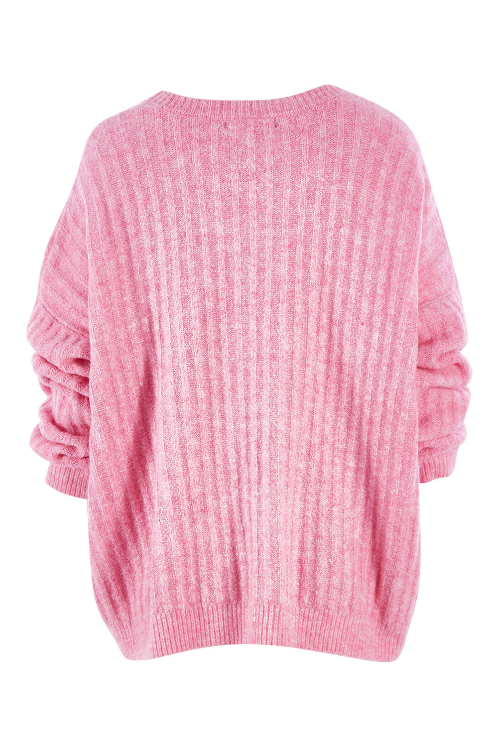 Product shot of the Kayla Knit Jumper in colour Floss (Pink), from the back