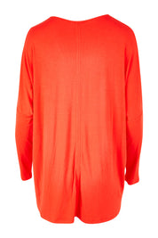 Product shot of the Oslo Top in colour Redalert (Red), from the back