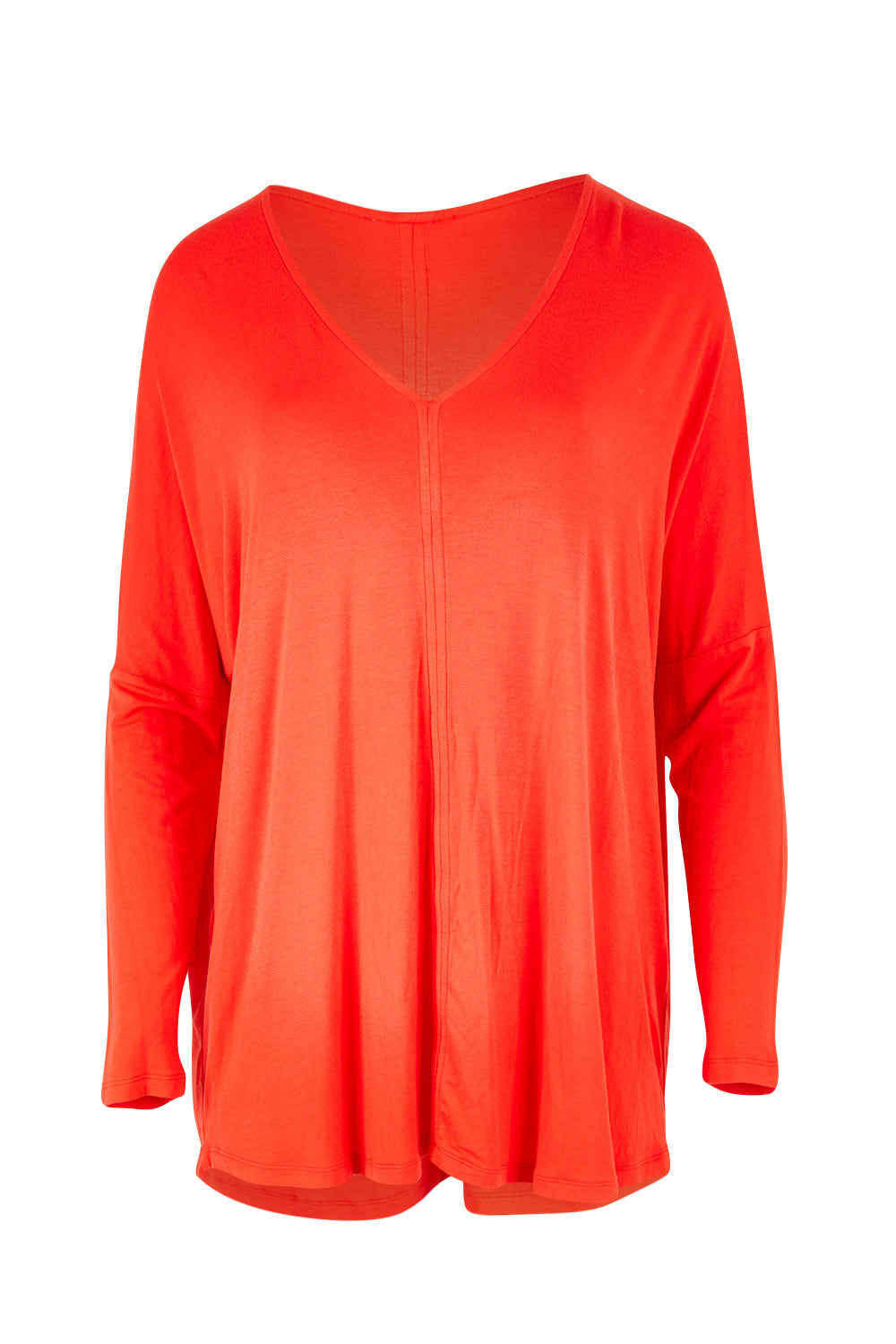 Product shot of the Oslo Top in colour Redalert (Red), from the front