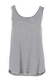 Product shot of the Sirena Reversible Tank in colour Noirstripe (White), detail