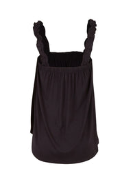 Product shot of the Susie Tank in colour Black (Black), from the back