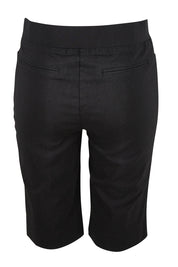 Product shot of the Bermuda Bengaline Short in colour Black (Black), from the back