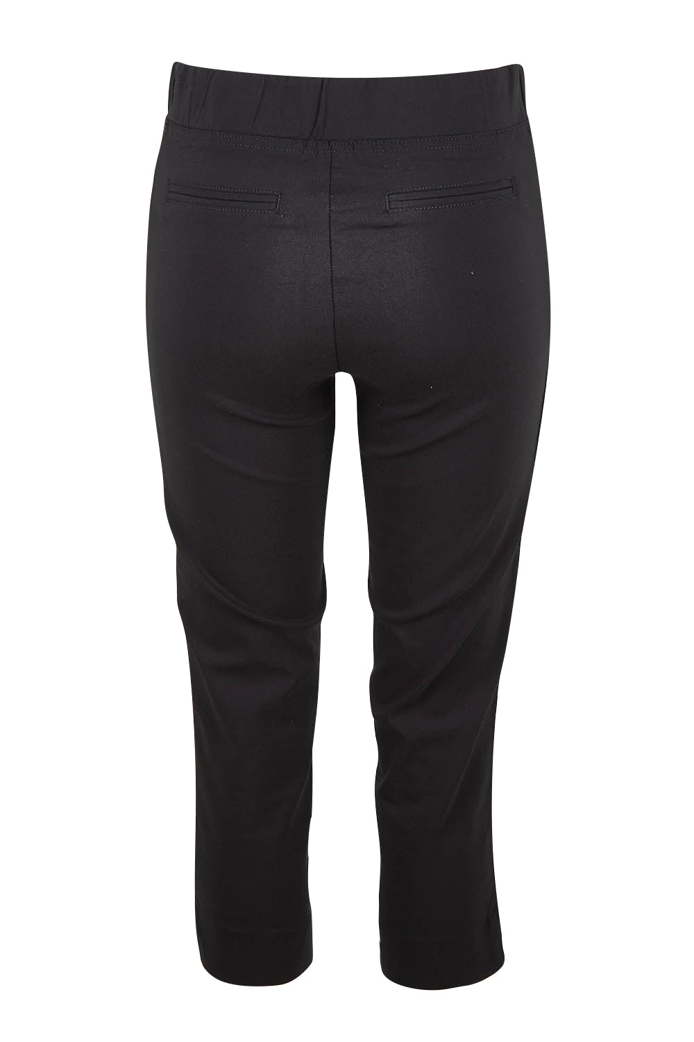 Product shot of the Crop Bengaline Pant in colour Black (Black), from the back