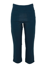 Product shot of the Crop Bengaline Pant in colour Navy (Blue), from the front