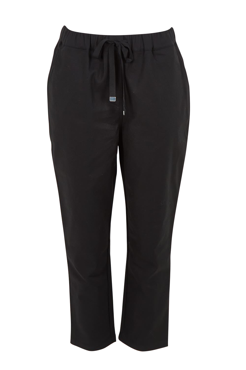 Product shot of the Kenzie Cotton Blend Jogger in colour Black (Black), from the front