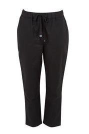 Product shot of the Kenzie Cotton Blend Jogger in colour Black (Black), from the front