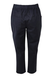 Product shot of the Kenzie Cotton Blend Jogger in colour Navy (Blue), from the back